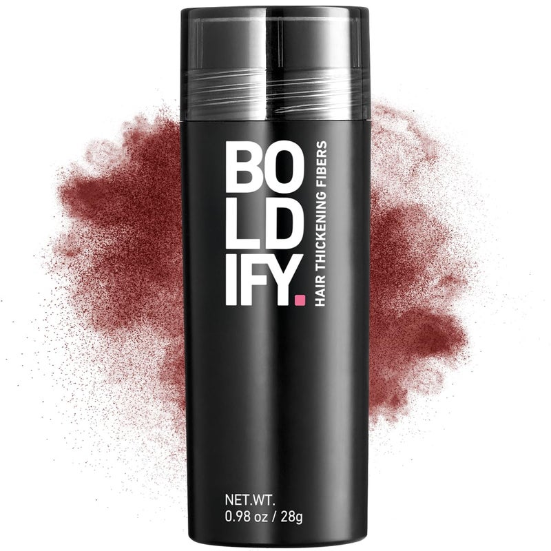 BOLDIFY Hair Fibers 28g  Fill In Thinning and Fine Hair for an Instantly Fuller Thicker Look  14 Shades for Women  Men  Dark Auburn